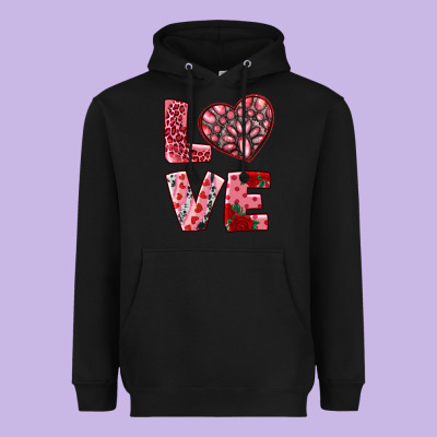 Love With Pink Gemstone Heavyweight Hoodie Designed By Ranaportraitstore