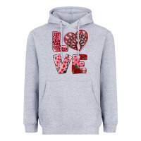 Heather Grey love with pink gemstone Heavyweight Hoodie - RanaPortraitStore