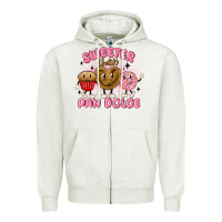 Oatmeal Heather sweeter than pan dolce Zipper Hoodie - MaliasSmallBusiness
