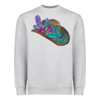 Heather Grey cowboy hat Heavyweight Sweatshirt - AdoDesignShop