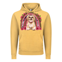 Vintage Mustard shih tzu floral rainbow Vintage Hoodie - JahusDesignShop