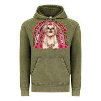 Vintage Olive shih tzu floral rainbow Vintage Hoodie - JahusDesignShop