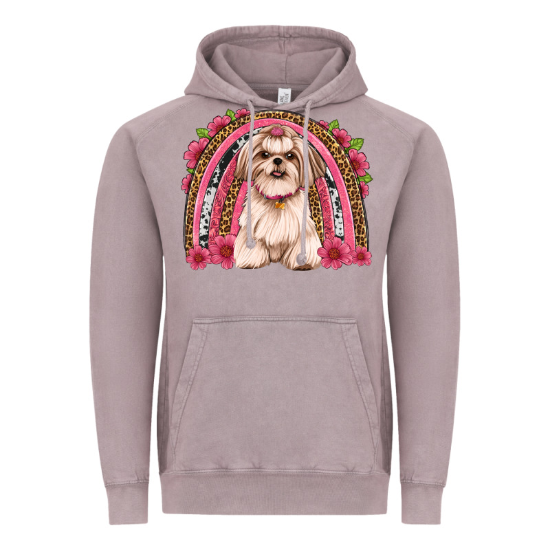 Shih Tzu Floral Rainbow Vintage Hoodie by JahusDesignShop | Teevron