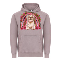 Vintage Zinc shih tzu floral rainbow Vintage Hoodie - JahusDesignShop