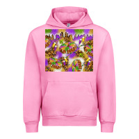 Fuchsia Pink Mardi Gras with king cake tumbler Urban Hoodie - HowdyJamesFarm