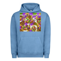 Pigment Pebble Blue Mardi Gras with king cake tumbler Urban Hoodie - HowdyJamesFarm
