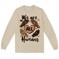 Mushroom we are all humans Long Sleeve Tee - MaliasSmallBusiness