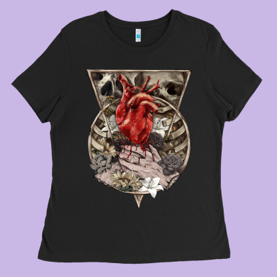 Ladies Tee Flower Skeleton