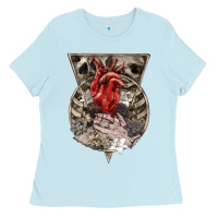 Baby Blue Flower Skeleton Ladies Tee - RanaPortraitStore