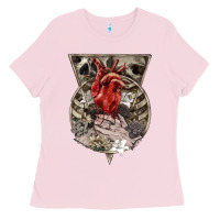 Bubblegum Pink Flower Skeleton Ladies Tee - RanaPortraitStore
