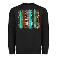 Black western cowhide wood and turquoise glitter brushstrokes Heavyweight Sweatshirt - Artiststas