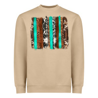 Western Cowhide Wood And Turquoise Glitter Brushstrokes Heavyweight Sweatshirt | Teevron
