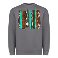Storm western cowhide wood and turquoise glitter brushstrokes Heavyweight Sweatshirt - Artiststas