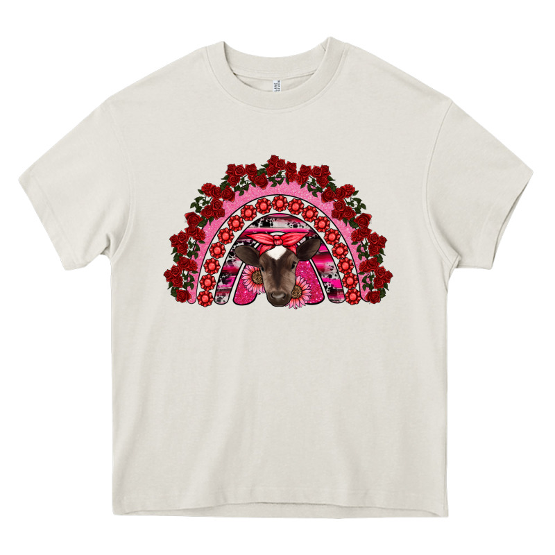 Valentine's Day Baby Cow Rainbow Heavy Core Tee by RanaPortraitStore | Teevron