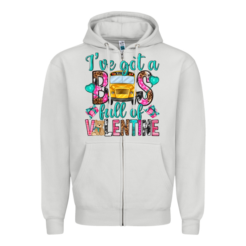 Ive Got A Bus Full Of Valentine Zipper Hoodie by NancyCooperArtShop | Teevron