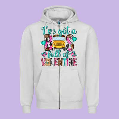 Ive Got A Bus Full Of Valentine Zipper Hoodie Designed By Nancycooperartshop