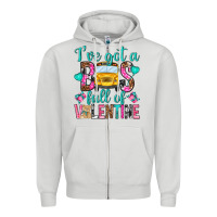 Dove Grey ive got a bus full of valentine Zipper Hoodie - NancyCooperArtShop