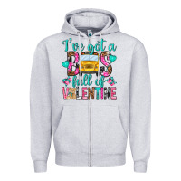 Heather Grey ive got a bus full of valentine Zipper Hoodie - NancyCooperArtShop