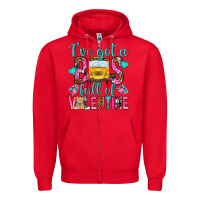 Red ive got a bus full of valentine Zipper Hoodie - NancyCooperArtShop