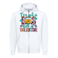 White ive got a bus full of valentine Zipper Hoodie - NancyCooperArtShop