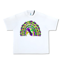 White mardi gras rainbow Urban Heavy Tee - AdoDesignShop