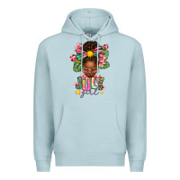 Blue Mist July Girl Afro Woman Summer Premium Hoodie - texasbilliewilder