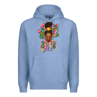 Colony Blue July Girl Afro Woman Summer Premium Hoodie - texasbilliewilder
