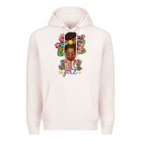 Pale Pink July Girl Afro Woman Summer Premium Hoodie - texasbilliewilder