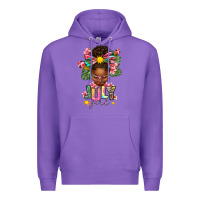 Purple July Girl Afro Woman Summer Premium Hoodie - texasbilliewilder