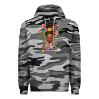 Slate Camo July Girl Afro Woman Summer Premium Hoodie - texasbilliewilder