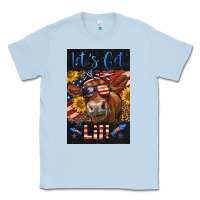Dusty Blue Western Let's Get Lit Cow Classic Tee - LillyAllenDesigns