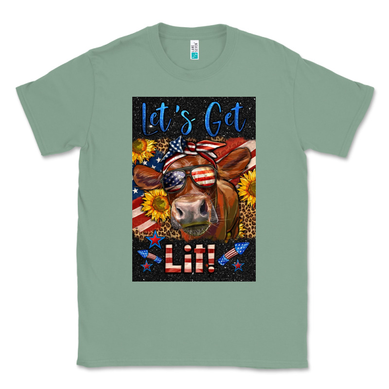 Western Let's Get Lit Cow Classic Tee by LillyAllenDesigns | Teevron