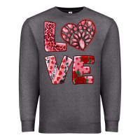 Charcoal Heather love  with pink gemstone Premium Sweatshirt - RanaPortraitStore