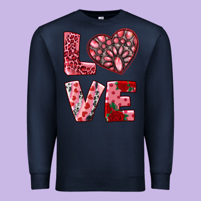 Love  With Pink Gemstone Premium Sweatshirt Designed By Ranaportraitstore
