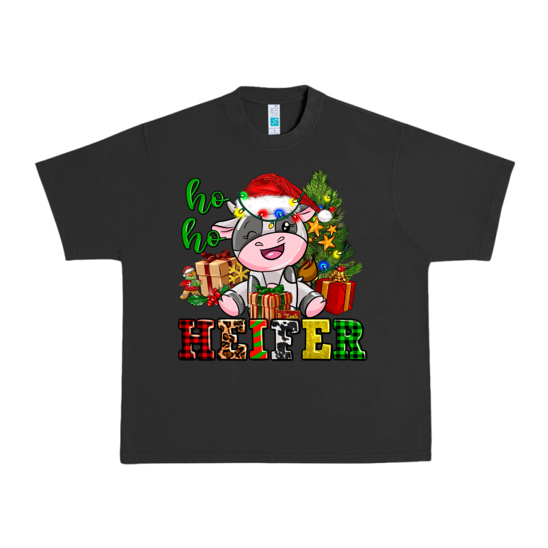 Ho Ho Heifer Little Cute Christmas Cow Urban Heavy Tee by AdoDesignShop | Teevron