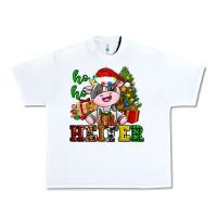 White ho ho heifer little cute christmas cow Urban Heavy Tee - AdoDesignShop