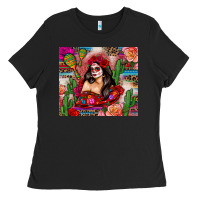 Black mexico girl serape Ladies Tee - Zillion Design Studio