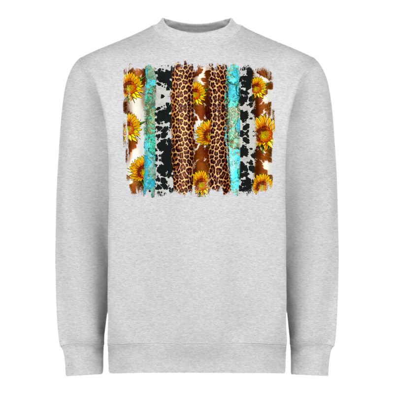 Western Cowhide Leopard Turquoise Brushstrokes Heavyweight Sweatshirt by Artiststas | Teevron