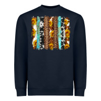 Navy western cowhide leopard turquoise brushstrokes Heavyweight Sweatshirt - Artiststas