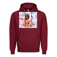 Burgundy positive affirmations girl Zipper Hoodie - MaliasSmallBusiness