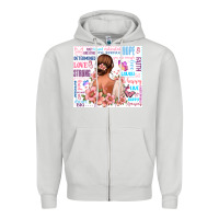 Dove Grey positive affirmations girl Zipper Hoodie - MaliasSmallBusiness
