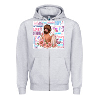 Heather Grey positive affirmations girl Zipper Hoodie - MaliasSmallBusiness