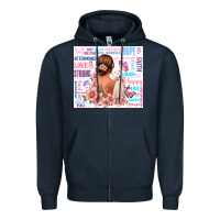 Navy positive affirmations girl Zipper Hoodie - MaliasSmallBusiness