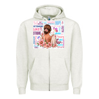 Oatmeal Heather positive affirmations girl Zipper Hoodie - MaliasSmallBusiness