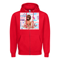 Red positive affirmations girl Zipper Hoodie - MaliasSmallBusiness