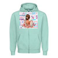 Seafoam positive affirmations girl Zipper Hoodie - MaliasSmallBusiness