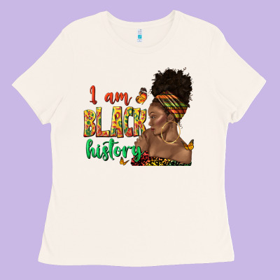 Ladies Tee i am black history afro black woman juneteenth