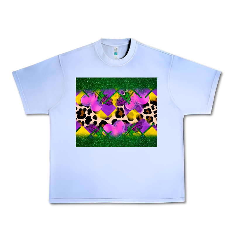 Mardi Gras Leopard And Heart Urban Heavy Tee by AdoDesignShop | Teevron