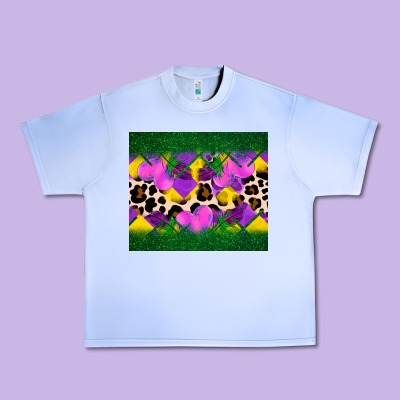 Mardi Gras Leopard And Heart Urban Heavy Tee Designed By Adodesignshop