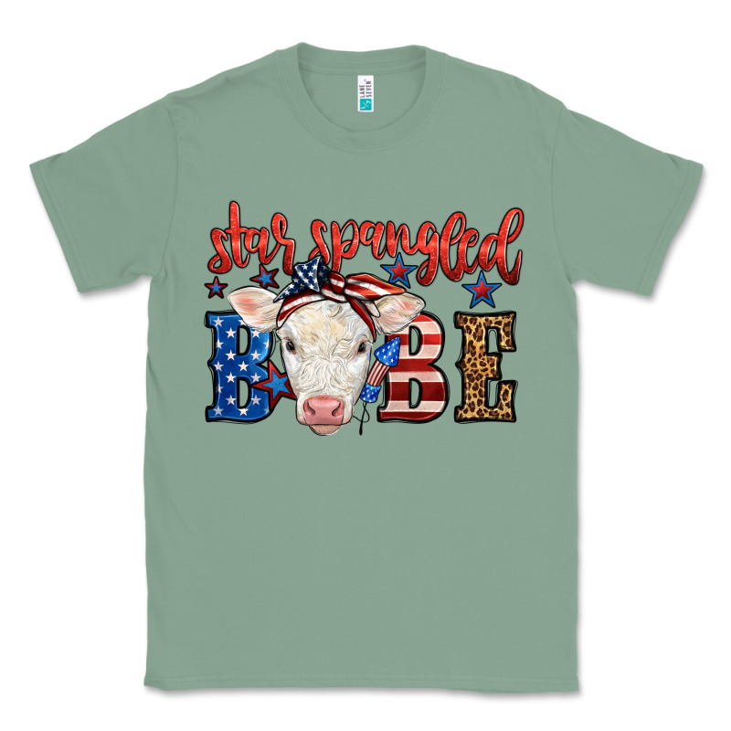 Western Star Spangled Baby Cow Classic Tee by LillyAllenDesigns | Teevron
